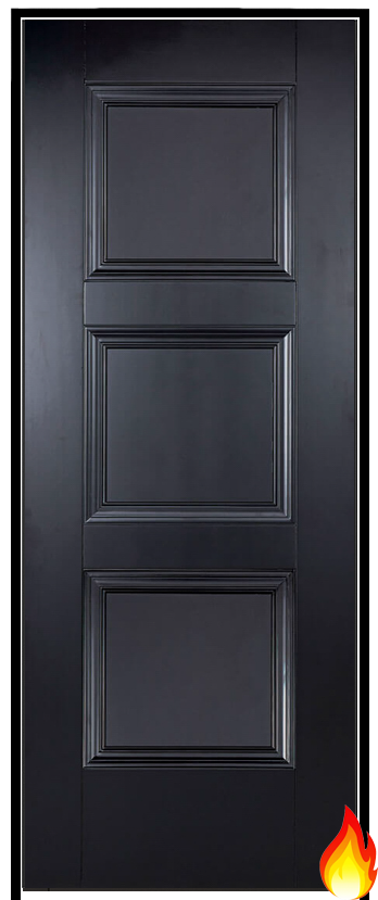 Amsterdam Black Prehung Internal Fire Door