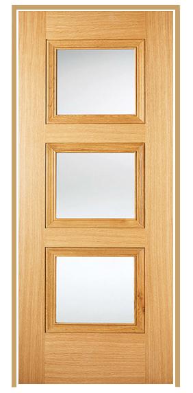 Amsterdam Oak Prehung Internal Door with Clear Glass (pre-finished)