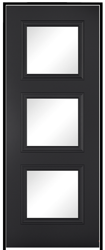 Antwerp Black Prehung Door with Clear Glass