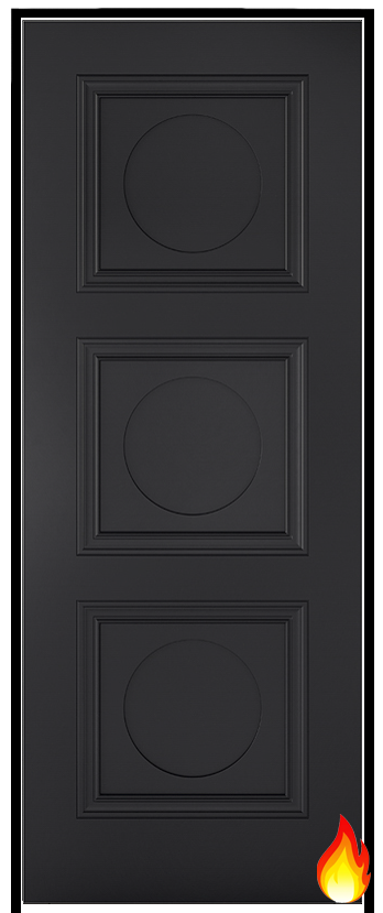 Antwerp Black Prehung Internal Fire Door