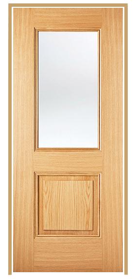 Arnhem Oak Prehung Internal Door with Clear Glass (pre-finished)