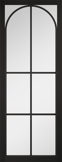 Astoria Black (pre-finished) Internal Door with Clear Glass