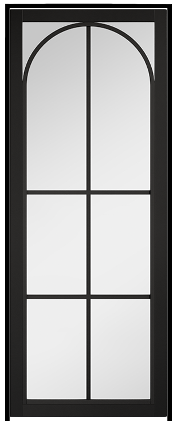 Astoria Black Prehung Internal Door with Clear Glass