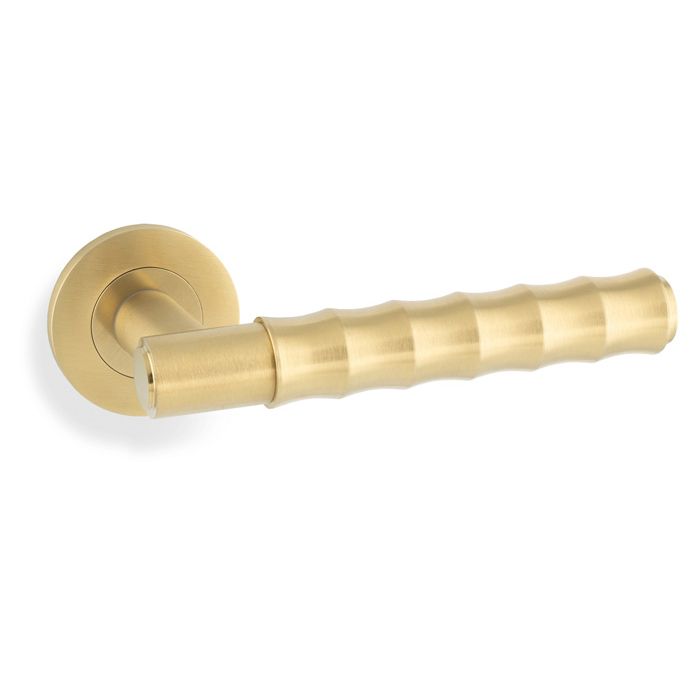 Spitfire Bamboo Lever on Rose (Satin Brass)