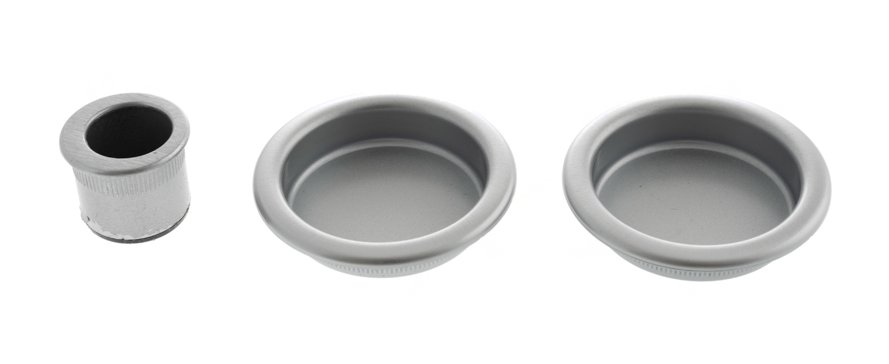 AGB Round Sliding Door Flush Pull Kit - Satin Chrome