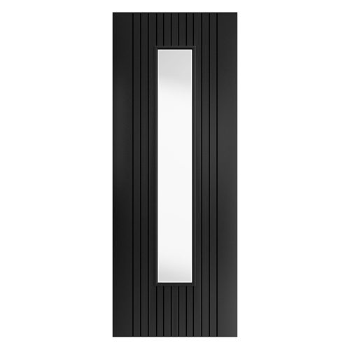 Aria Black Pre-Finished Internal Door with Clear Glass
