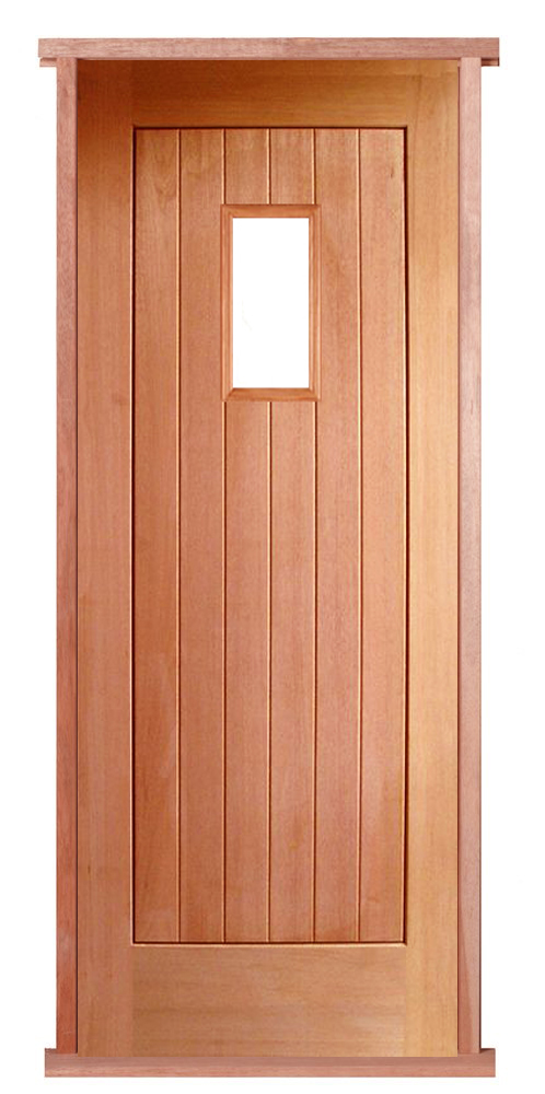 Suffolk 1-Light Solid Hardwood Pre-hung Door Set
