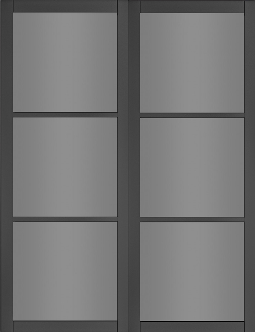 Camden Black Double Doors with Tinted Glass