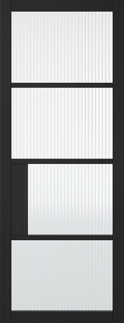 Chelsea 4L Black (pre-finished) Internal Door with Reeded Glass