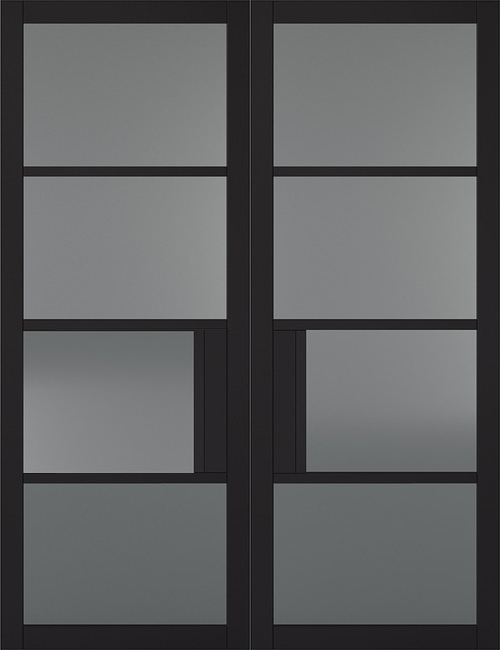 Chelsea Black Double Doors with Tinted Glass (pre-finished)