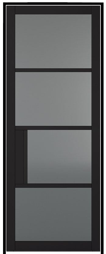 Chelsea Black Prehung Internal Door with Tinted Glass
