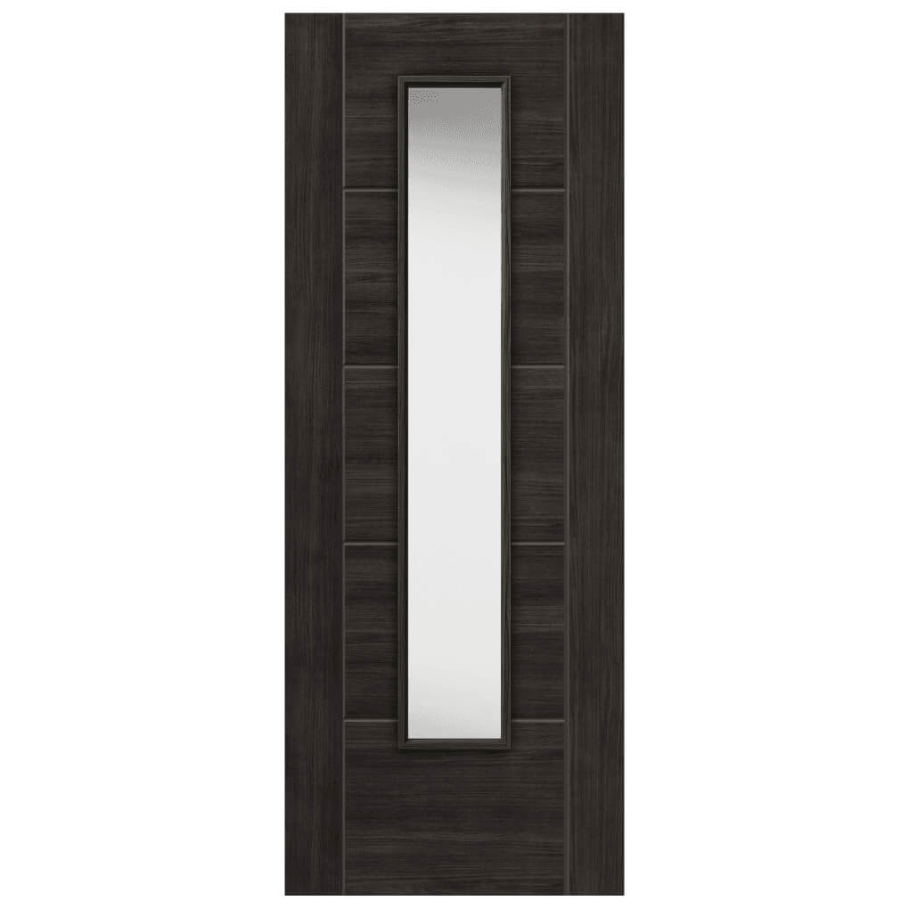 Tigris Dark Grey Laminate Door with Clear Glass