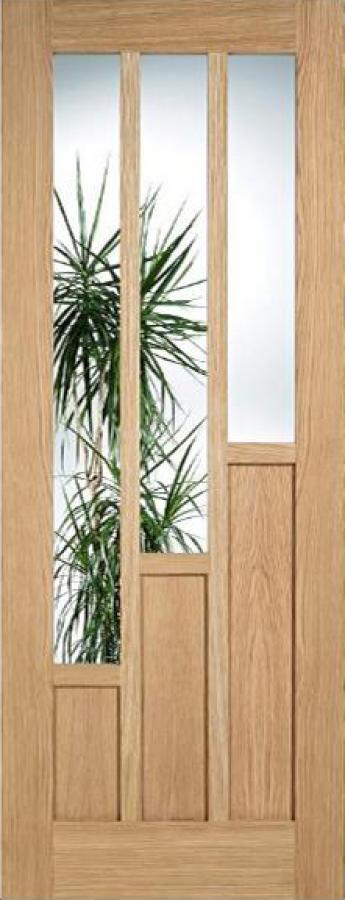 Coventry 3P/3L Internal Oak Door with Clear Glass (pre-finished)