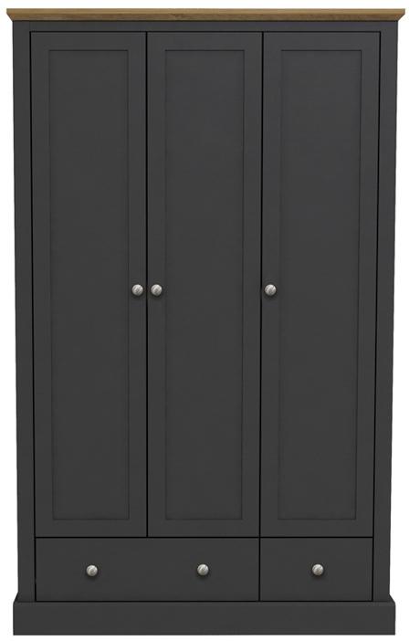 Devon Charcoal Triple Wardrobe