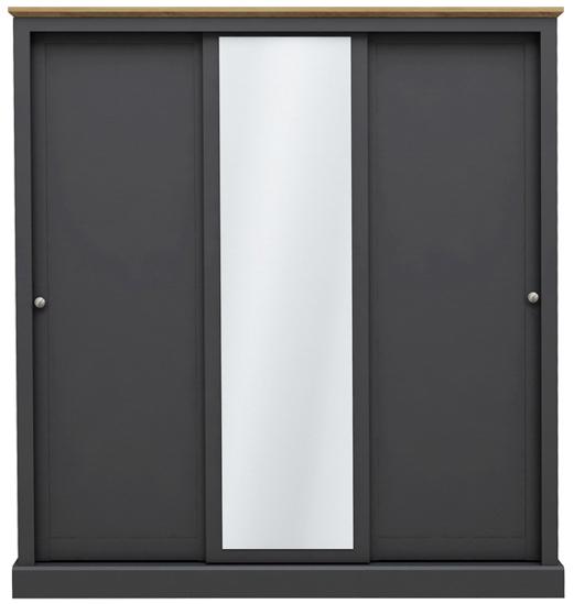 Devon Charcoal Triple Sliding Wardrobe