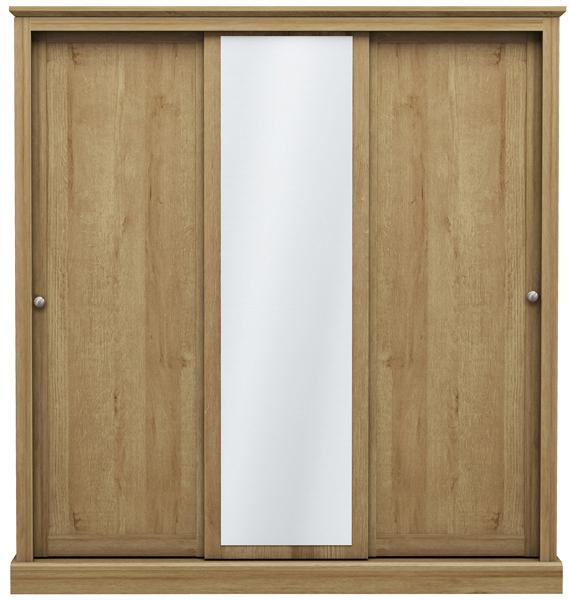 Devon Oak Triple Sliding Wardrobe