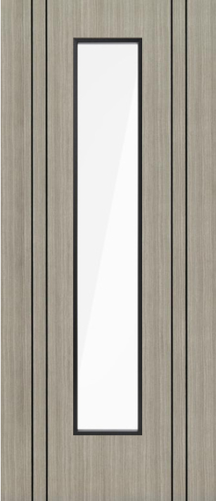 Capri Light Grey Laminate Door with Clear Glass (pre-finished)