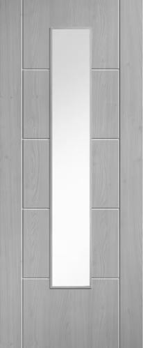 Iseo Laminate Grey Internal Door with Clear Glass