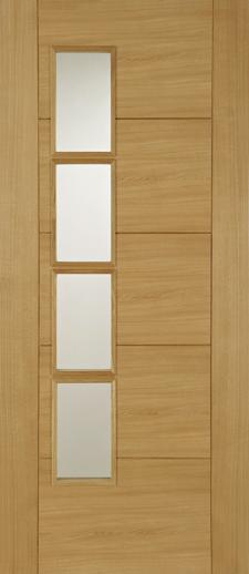 Iseo Deluxe Internal Oak Offset Glazed Door (pre-finished)