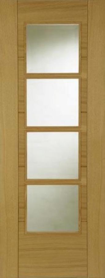 Deluxe Iseo Quarter Cut Central Glazed Internal Oak Door (pre-finished)