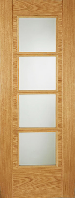 Iseo Crown Cut 4-Light Internal Oak Door (pre-finished)