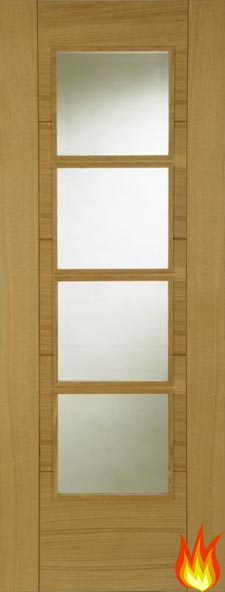 Deluxe Iseo Quarter Cut Oak Glazed Fire Door (pre-finished)