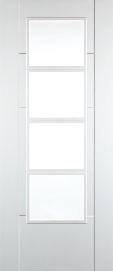 Iseo Pre-Finished White Internal Door with Clear Glass