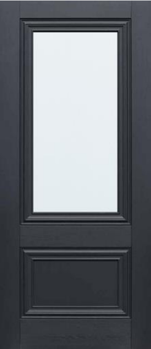 Lyon 1 Panel/1-Light Black Door with Clear Glass (pre-finished)