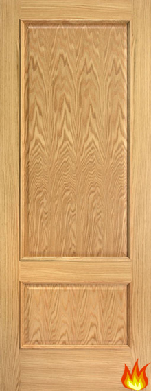 Iris 2 Panel Interior Oak Fire Door with Raised Mouldings