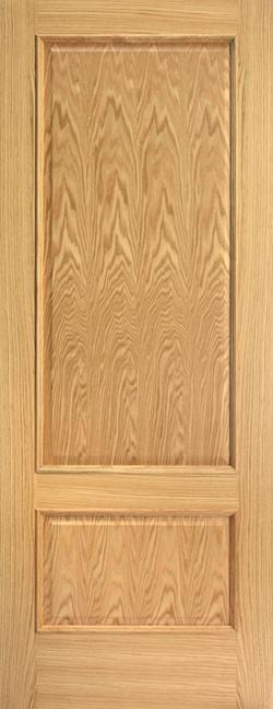 Iris 2 Panel Interior Oak Door with Raised Mouldings