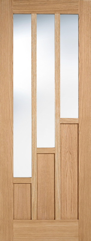 Nevada Oak Door with Clear Glass (pre-finished)