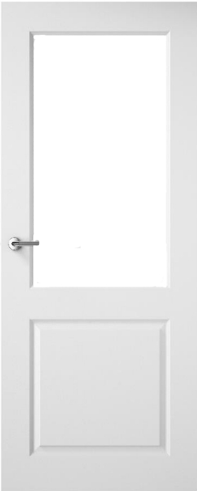 Laminate 1 Panel/1 Light White Internal Door (pre-finished)