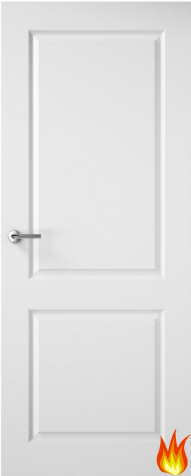 2 Panel White Internal Fire Door (pre-finished)