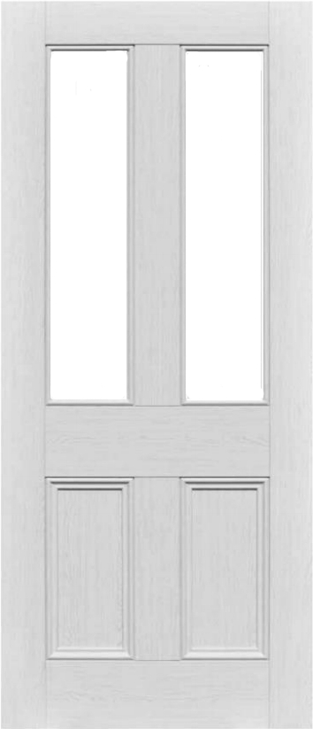 Toulouse 2-Panel 2-Light White Door (pre-finished)