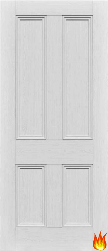 Toulouse 4 Panel White Fire Door (pre-finished)