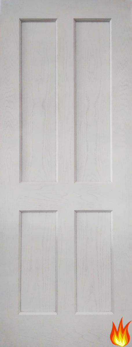 Oak Essex White Primed 4 Panel Internal Fire Door (FD30)