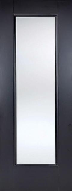 Eindhoven Black Primed Plus Internal Door with Clear Glass