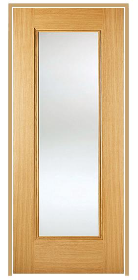 Eindhoven Oak Prehung Internal Door with Clear Glass (pre-finished)