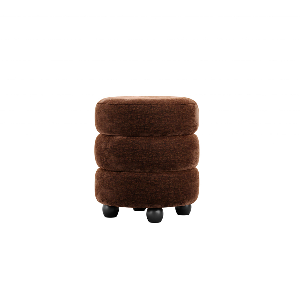 Emi Brandy and Black Pouffe