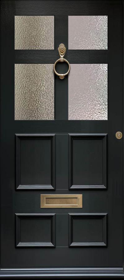 Bird 4 Panel 4-Light External Hardwood Door (made to measure)