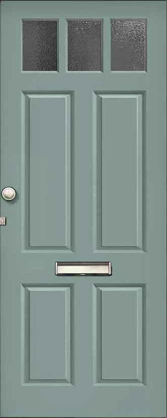Traditional Bute 4 Panel 3 Light External Hardwood Door (made to measure)