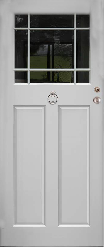 Traditional Devon 2 Panel 9 Light External Hardwood Door (made to measure)
