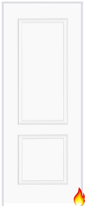 Berlin Smooth (hollow core) Pre-finished White Prehung Fire Door (FD30)