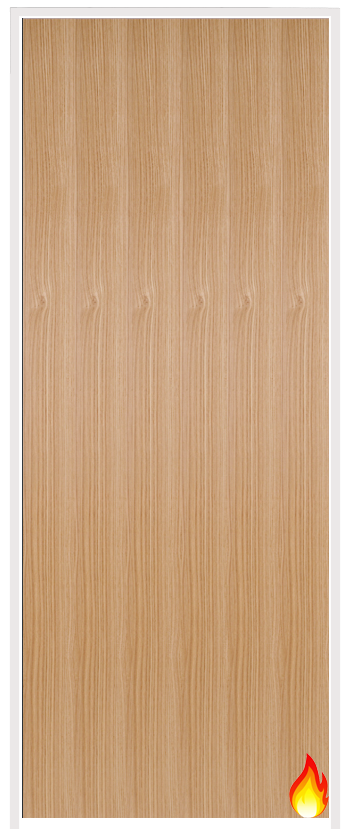 Pre-finished Flush Oak Prehung Fire Door