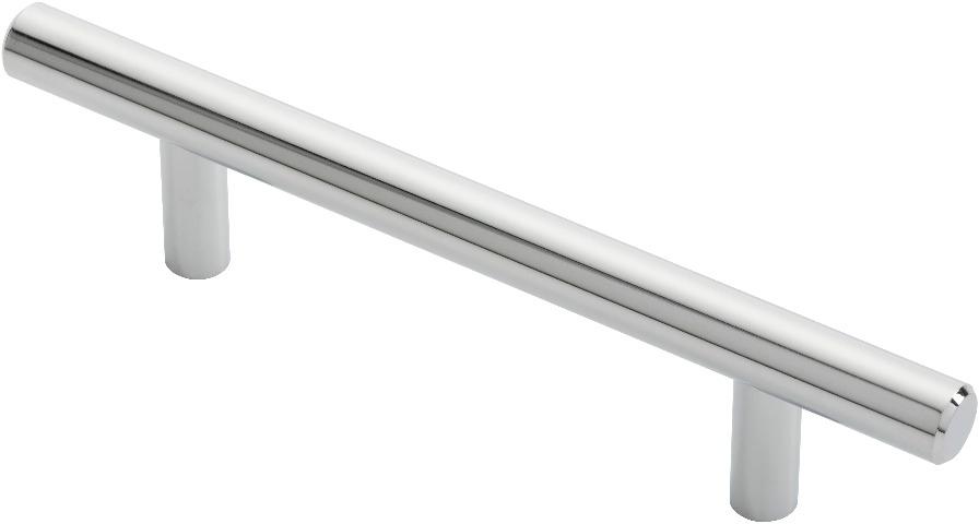 Steel T-Bar Kitchen & Cupboard Pull Handle - Polished Chrome