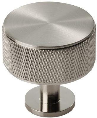 Knurled Radio Cupboard Knob - Satin Nickel