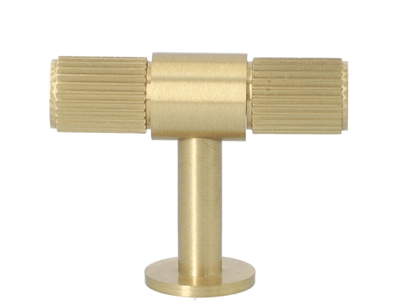 Lines T-Bar Wardrobe/Cupboard Knob - Satin Brass