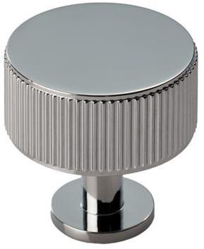 Lines Radio Cupboard/Wardrobe Knob - Polished Chrome