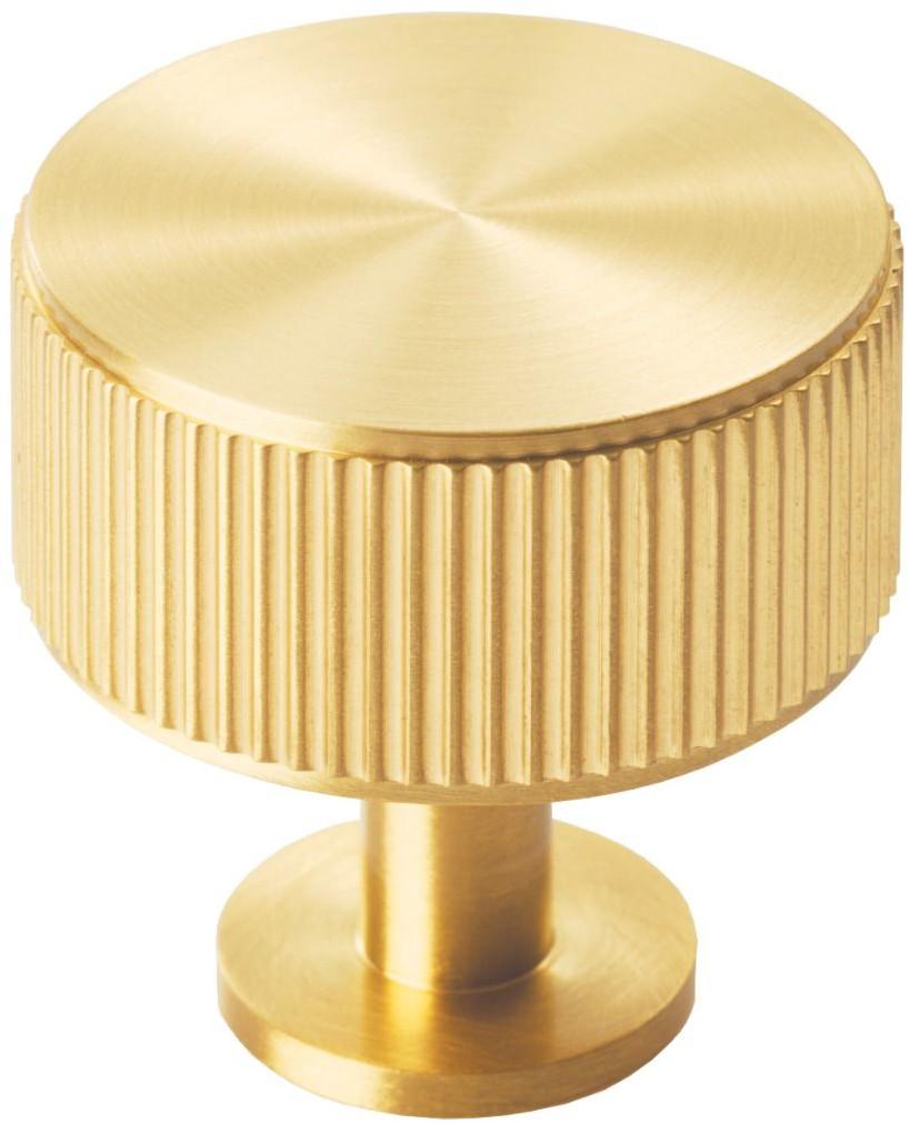 Lines Radio Cupboard/Wardrobe Knob - Satin Brass