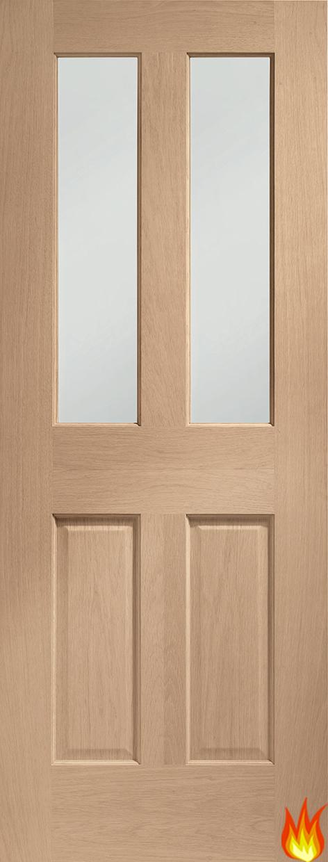Malton Internal Oak Fire Door (clear glass)